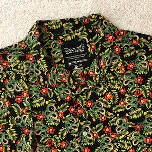 Dragon Ball Super Floral Shenron Print Hawaiian Shirt Size Small